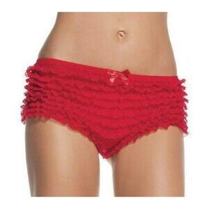 Leg Avenue Red Stretch Lace with S Bow panty Underwear Size OneSize (S-M)